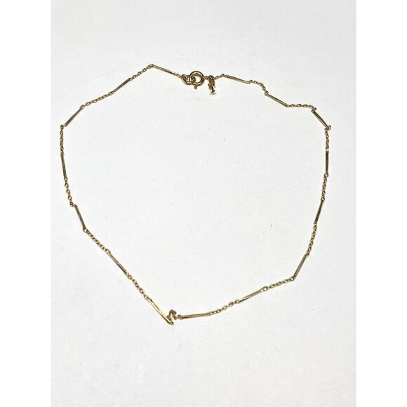 Crown Trifari Necklace Delicate Chain Linked Hold Tone 15” Vintage Estate - Picture 2 of 6